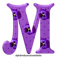 Monica Michielin Alphabets: PURPLE VIOLET FLOWER ALPHABET, ALFABETO DE LAVANDA E FLORES ROXAS, #digitallavender, #lavender, #lavanda, #alfazema