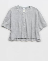 OFFLINE By Aerie Wow! Waffle Short Sleeve Henley T-Shirt