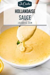 Homemade Hollandaise Sauce - This recipe will give you two methods for making this buttery and perfectly velvety sauce fit for any brunch. #hollandaisesauce #hollandaise #recipe