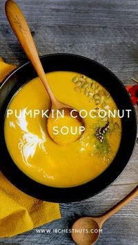 Warm up with our delightful Creamy Pumpkin Coconut Soup! This easy-to-make recipe combines the richness of pumpkin with the creaminess of coconut for a perfect fall dinner idea. Discover more pumpkin recipes at 18Chestnuts! #PumpkinRecipes #SoupRecipes #DinnerIdeas