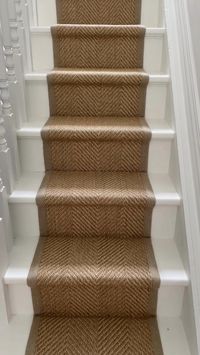 Sisal stair runner appreciation. As seen at our Barcom project, a custom runner is a lovely textural addition to white-painted traditional staircases that we often find in Sydney terrace homes.