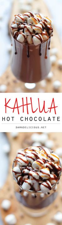 Kahlua Hot Chocolate - So cozy, so boozy, and so perfect for these chilly nights!