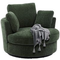 PRICES MAY VARY. 💛Fear The Quality of Swivel Barrel Chair❓❓Comfortable and Elegant - Boucle fabric makes this Barrel Chair softer, while the excellent texture of the fabric brings style and sophistication to your room. The thick padded inside material could give you a comfortable and relaxing sitting feeling. 💚Curious Whether Turning❓❓360-Degree Smooth Swivelling- Max Capacity: 450 Lbs. The barrel chair is founded atop a posh 360-degree sturdy swivel pedestal base, which allows effortlessly si