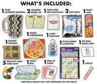 Get Well Soon Care Package Gift Box with Snacks Supplies Hot Cocoa Soup Ramen Tea Mix for Sick Family Friends Loved Ones This care package is for that sick friend, loved-one, or co-worker! Assorted with the perfect mix of warm drinks, soup, tissues, supplies, and the sweet and salty snacks they crave. This box ordered by you to show up when that certain-someone needs it most. They won't have to leave their home to get the things they need to start feeling better! Filled with treats and activitie