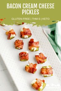 Bacon-wrapped pickles with cream cheese are like a dill pickle fat bomb but in appetizer form. These delicious little savory bites are the perfect keto appetizer.