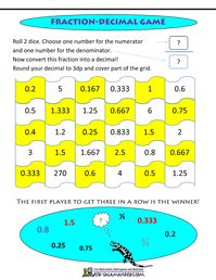 A game to help students become more familiar with fraction to decimal conversion. Use the link to get the instructions.