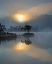 Misty sunrise at Rydal water, England