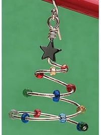 Day 8 of 12 Days of Deals: $2 Merry Merry Wire and Beaded Christmas-tree Earring Project - Jewelry Making Daily - Hurry, ends at 11:59pm CT on Dec 8, 2012!