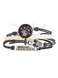 Bring Me The Horizon Skull Braid Bracelet Set,