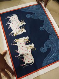 Beautiful Pichwai Painting of cow's handpainted on cloth decorative artworks for home decor