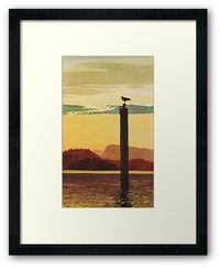 This framed print of a lone seagull is a great accent to beach decor. Find it on Redbubble, $105.00. #homedecor #decor #nautical #beachhouse #art