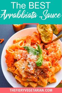 The best arrabiata sauce ever, I promise! This spicy homemade Italian sauce recipe is an easy dish you definitely need to add to your pasta repertoire. Suitable for both vegan and vegetarian aficionados, make this rich garlicky sauce with fresh tomatoes tonight!