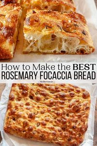 Learn how to make focaccia bread with this classic and easy rosemary focaccia bread recipe! Perfectly chewy Italian bread with crispy edges.