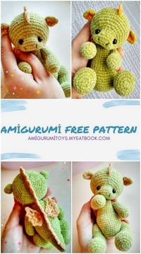 Amigurumi Little dragon Free Pattern - amigurumitoys.myeatbook.com in 2021 | Crochet dragon pattern, Crochet dragon, Crochet dolls