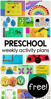 FREE weekly themed Preschool on the Go activity plans for hands-on playing & learning using simple supplies at home for parents & homeschool!