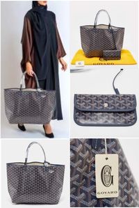 GOYARD Goyard Navy Blue Goyardine Coated Canvas and Leather Saint Louis GM Tote A classic bag comes with the promise of enduring appeal, boosting your style time and again. This Goyard tote is one such creation. It’s a fine purchase.