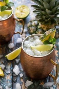 Pineapple Moscow Mule - Vodka, pineapple juice, ginger beer and lime juice come together in this easy and refreshing tropical mule cocktail.