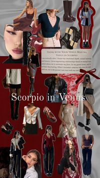 Venus in Scorpio style vision board. Elegant, classy, sensual