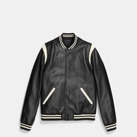 Coach Leather Baseball Jacket.