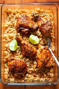 Baked Mexican Chicken Over Rice