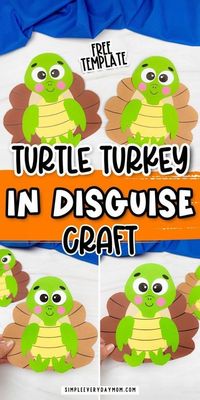 That’s where the kids come in! This turtle turkey disguise craft for kids is the perfect way for little ones to help Mr. Turkey stay safe this Thanksgiving. By transforming him into a turtle, kids can make sure he goes unnoticed and cleverly avoid becoming Thanksgiving dinner. Make sure to try all our turkey crafts, thanksgiving crafts and november crafts for kids.