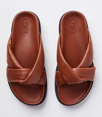 Modern-minimalist and comfy-cool, these padded slide sandals are the answer to every warm-weather style need. Padded footbed for comfort. 1/4" heel.,Imported:Imported Loft Padded Slide Sandals Size 8 Cognac Women's by Loft Size Regular - 8 Cognac Women's Shoes, Sandals, Footwear