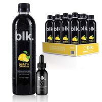 This bundle features a 12 pack of Dirty Lemonade and ONE concentrated trace mineral drop bottle. blk. WATER blk. is the first ever fulvic-enhanced all-natural mineral water. blk. is what happens when fulvic trace minerals are added to pure water. blk. water has powerful electrolytes and a high ph. blk. water is serious hydration. This black water is a delicious beverage without any sugar, carbs or calories. blk. DROPS 1 bottle of blk. Drops can produce up to 60 500ml bottles! WOW Now available i