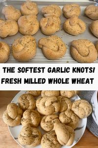 These fresh milled whole wheat garlic knots are so soft and flavorful.