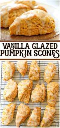 Easy Pumpkin Scones recipe made with pumpkin, cinnamon, brown sugar and butter. Soft & sweet pumpkin scones that are perfect for Fall. #scones #pumpkin #recipe #baking #breakfast #scone #recipe from BUTTER WITH A SIDE OF BREAD