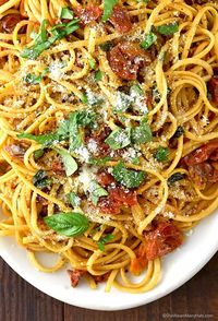 Roasted Tomato Garlic Pasta | She Wears Many Hats