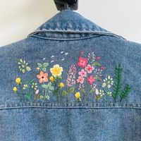 Wildflowers Stick and Stitch Embroidery PDF Jacket Jean Beginner Embroidery Botanical Embroidery Designs Christmas Gift Sweatshirt - Etsy