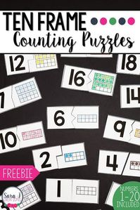 Download these FREE ten frame counting puzzles. Perfect for preschoolers learning to count and kindergartners learning to subitize.