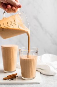 cinnamon sweet potato smoothie (sweet potatoes, almond butter or better than PB peanut butter) | ambitious kitchen