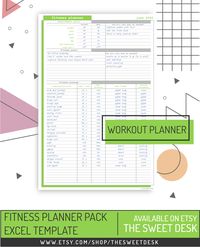 The best fitness tracker, planner, journal and calendar for the DIY-er. Simple and easy to use Excel planner templates to help you plan, organize and track your health and fitness goals without stress. 100% Editable templates. Print as many sheets as you need. Available now as an instant download on Etsy.