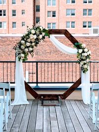 White and Green Wedding Arch