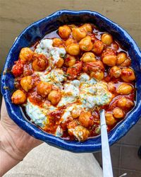 Chickpea, Tomato   Harissa Stew with Herby Yoghurt