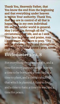 Ecclesiastes 3:1-2,8