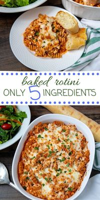 This EASY dinner recipe only requires 5 ingredients--most of which you probably have on hand! This simple pasta bake is frugal and loved by the entire family! Make this easy dinner and avoid the dinner meltdown!