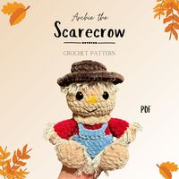 Meet Archie the Scarecrow! This is an easy-to-follow crochet pattern with step-by-step instructions and photos (8 pages). Digital File: Instant pattern download!   File type: PDF Skill Level: Intermediate **PLEASE NOTE:  This is a digital download of a PDF crochet pattern - NOT a physical item. This pattern in written in English using USA terminology. If you have any questions about the pattern, please contact me through Etsy or Instagram! @hookcrochetco **There are NO refunds/returns/exchanges