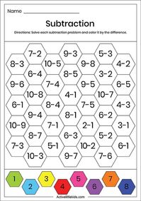 Free subtraction worksheets for kindergarten - 35 Free Pages