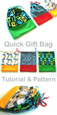 Quick Gift Bag Tutorial & Pattern