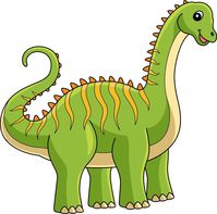 Diplodocus Dinosaur Cartoon Colored Clipart