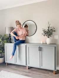 How to Build a DIY Sideboard Cabinet from Stock Wall Cabinets – Come Stay Awhile by Amanda Vernaci | Modern Farmhouse DIY + Home Renovation