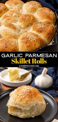 Garlic Parmesan Skillet Rolls