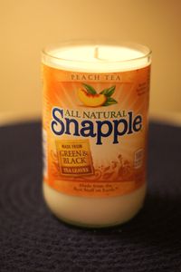 Snapple Candles! Bottle Candle: Snapple Peach Iced Tea, vanilla scented