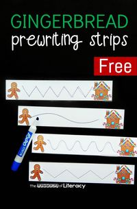 Gingerbread Prewriting Strips - The Kindergarten Connection