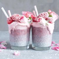 simple pink ombre vegan chia pudding breakfast jars from AlphaFoodie