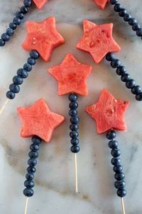 Watermelon stars with blueberries