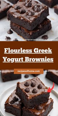 These flourless Greek yogurt brownies are the perfect healthy dessert! Made with just 4 simple ingredients, this easy Greek yogurt brownie recipe is low in calories, high in protein, and incredibly delicious. Ready to whip up a batch of guilt-free brownies? #HealthyDessert #GreekYogurtBrownies #FlourlessBrownies #LowCalorieTreat #HighProteinDessert #EasyRecipe #GuiltFreeIndulgence