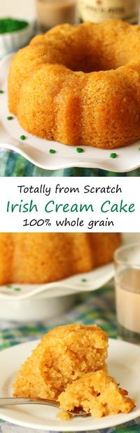 This Bailey’s Irish cream cake is made completely from scratch and is 100% whole grain (but I promise you can’t taste it). Perfect for St. Patrick’s Day!